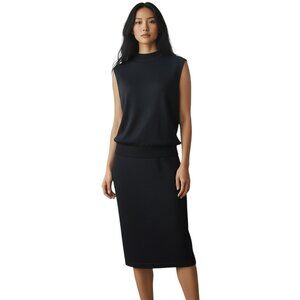 St. John Collection Santana Knit Sleeveless Mock Neck Top Black Size Medium M